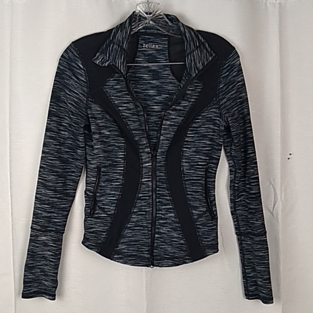 Zella athletic zip front long sleeve top sz XS